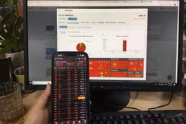 Không khí ảm đạm bao trùm thị trường chứng khoán, VN-Index rơi thẳng một mạch 45 điểm, về mức 1.029 điểm. (Ảnh: Vietnam+)