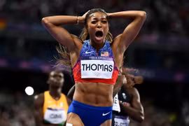 Gabrielle Thomas giúp Đoàn Mỹ lên ngôi đầu bảng tổng sắp huy chương Olympic Paris 2024. (Nguồn: AFP)