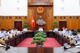 Thủ tướng Phạm Minh Chính chủ trì họp Thường trực Chính phủ về Đề án chủ trương đầu tư đường sắt tốc độ cao trên trục Bắc-Nam và các dự án đường sắt quan trọng quốc gia. (Ảnh: Dương Giang/TTXVN)
