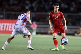 Tuyển Việt Nam quyết thắng Philippines. (Ảnh: Hoàng Linh/TTXVN)