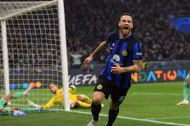 Marko Arnautovic giúp Inter có lợi thế trước Atletico Madrid. (Nguồn: Getty Images)