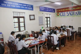 Học sinh trường THPT Lạng Giang số 3 đọc sách tại thư viện nhà trường. (Ảnh: Danh Lam/TTXVN)