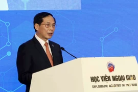 Bộ trưởng Ngoại giao Bùi Thanh Sơn phát biểu bế mạc Diễn đàn Tương lai ASEAN 2024. (Ảnh: An Đăng/TTXVN)
