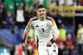 Kai Havertz ăn mừng sau bàn thắng mở tỷ số cho Đội tuyển Đức. (Ảnh: AFP/TTXVN)