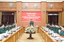 Đại tướng Phan Văn Giang chủ trì buổi làm việc. (Nguồn: Báo Quân đội Nhân dân)