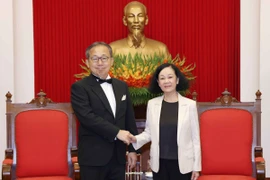Thường trực Ban Bí thư Trương Thị Mai tiếp Đại sứ Nhật Bản tại Việt Nam Yamada Takio. (Ảnh: Phương Hoa/TTXVN)