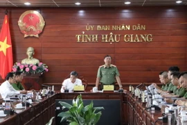 Thiếu tướng Nguyễn Xuân Hồng, Thanh tra viên cao cấp, Phó Chánh Thanh tra Bộ Công an phát biểu. (Ảnh: Hồng Thái/TTXVN)