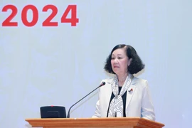 Thường trực Ban Bí thư Trương Thị Mai phát biểu chỉ đạo hội nghị. (Ảnh: Phương Hoa/TTXVN)