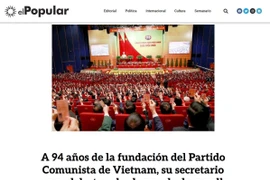 Báo điện tử El Pueblo (Nhân Dân), cơ quan ngôn luận Đảng Cộng sản Uruguay đăng phát biểu của Tổng bí thư Nguyễn Phú Trọng trên Thông tấn xã Việt Nam. (Ảnh: TTXVN)