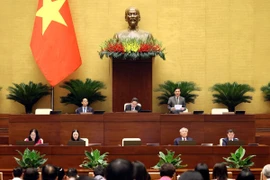 Phó Chủ tịch Quốc hội Nguyễn Khắc Định điều hành phiên họp. (Ảnh: An Đăng/TTXVN)
