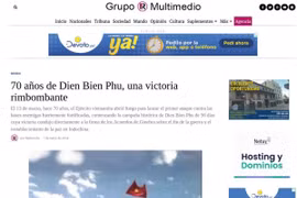 Truyền thông Uruguay đưa tin đậm nét về chiến thắng Điện Biên Phủ. (Ảnh chụp màn hình)