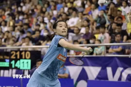 Tay vợt Nguyễn Thùy Linh. (Ảnh: TTXVN)