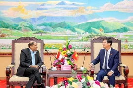 Bí thư Tỉnh ủy Vĩnh Phúc Dương Văn An tiếp Đại sứ Jaya Ratman. (Ảnh: TTXVN phát)