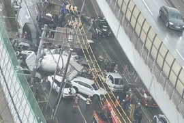 Hiện trường vụ tai nạn. (Nguồn: Korea Times)