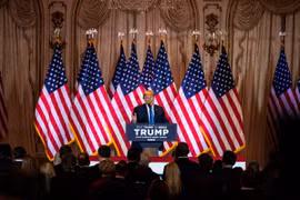 Cựu Tổng thống Mỹ Donald Trump tại sự kiện bầu cử "Siêu thứ Ba" ở bang Florida ngày 5/3. (Ảnh: AFP/TTXVN)