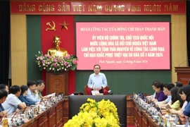 Chủ tịch Quốc hội Trần Thanh Mẫn phát biểu chỉ đạo. (Ảnh: Thống Nhất/TTXVN)