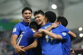 Thái Lan đã giành vé vào vòng 1/8 Asian Cup 2023. (Ảnh: Hoàng Linh/TTXVN)