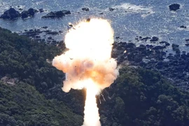 Tên lửa Kairos đã phát nổ chỉ vài giây sau khi được phóng. (Nguồn: Kyodo)