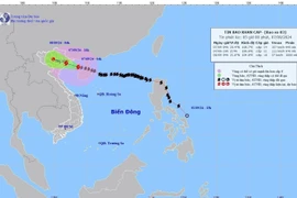 Hướng di chuyển của bão số 3. (Ảnh: TTXVN phát)
