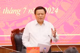 Ông Nguyễn Xuân Thắng phát biểu tại buổi làm việc. (Ảnh: Trung Kiên/TTXVN)