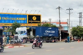 Hiện trường vụ tai nạn. (Ảnh: TTXVN phát)