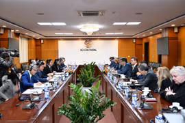 Thứ trưởng Nguyễn Sinh Nhật Tân tiếp và làm việc với ông Michael Kellner - Nghị sỹ Quốc hội, Quốc vụ khanh Bộ Kinh tế và Bảo vệ Khí hậu Liên bang Đức. (Nguồn: Bộ Công Thương)