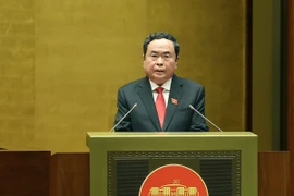 Chủ tịch Quốc hội Trần Thanh Mẫn phát biểu nhậm chức. (Ảnh: TTXVN)