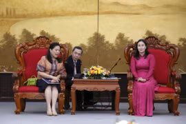 Phó Chủ tịch UBND thành phố Đà Nẵng Nguyễn Thị Anh Thi (bên phải) tiếp bà Wiraka Moodhitaporn, Tổng Lãnh sự Thái Lan tại Thành phố Hồ Chí Minh. (Ảnh: Trần Lê Lâm/TTXVN)