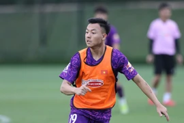 Tiền vệ Nguyễn Thái Sơn trong buổi tập của U23 Việt Nam. (Nguồn: VFF)