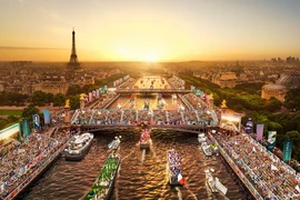 Mô phỏng lễ khai mạc Olympic Paris 2024.