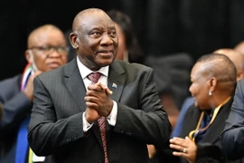 Tổng thống Nam Phi Cyril Ramaphosa tại phiên bỏ phiếu của Quốc hội ở Cape Town, Nam Phi, ngày 14/6/2024. (Ảnh: THX/TTXVN)