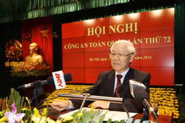 Tổng Bí thư Nguyễn Phú Trọng phát biểu chỉ đạo Hội nghị. (Ảnh: Trí Dũng/TTXVN)