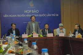 Quang cảnh buổi họp báo. (Ảnh: Trần Khôi/Vietnam+)