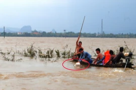 Vị trí tìm thấy nạn nhân giữa cánh đồng thôn Mỹ Hòa, xã Sơn Thủy, huyện Lệ Thủy. (Ảnh: Hoàng An/TTXVN​)