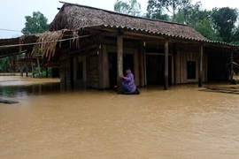 Hương Khê có hơn 2.000 nhà bị ngập và nhiều xã bị cô lập. (Ảnh: Việt Hoàng/Vietnam+)