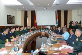Hội đàm giữa hai đoàn đại biểu Việt Nam-Ấn Độ. (Ảnh: Huy Bình/Vietnam+)