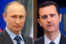 Tổng thống Nga Putin và người đồng cấp Syria Assad. (Nguồn: IbTimes)