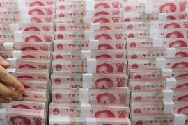 Đồng nhân dân tệ của Trung Quốc. (Nguồn: EPA/TTXVN)