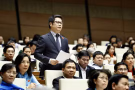 Đại biểu Quốc hội tỉnh Thái Bình Vũ Tiến Lộc phát biểu ý kiến. (Ảnh: An Đăng/TTXVN)