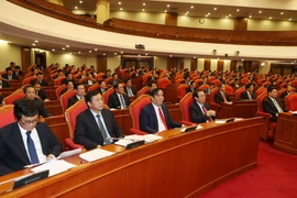 Các lãnh đạo Đảng, Nhà nước và các đại biểu dự khai mạc Hội nghị. (Ảnh: Trí Dũng/TTXVN)