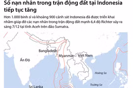 Số nạn nhân trong trận động đất tại Indonesia tiếp tục tăng