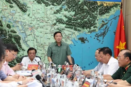 Phó Thủ tướng Trần Hồng Hà phát biểu chỉ đạo chuẩn bị phương án ứng phó siêu bão Yagi (bão số 3). (Ảnh: Vũ Sinh/TTXVN)