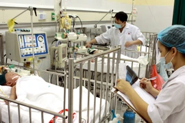 Chăm sóc bệnh nhân nhi cấp cứu ở Bệnh viện Nhi Trung ương. (Ảnh: Dương Ngọc/TTXVN)