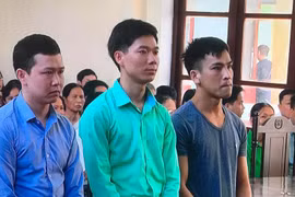 Bác sỹ Lương (ở giữa) trong phiên tòa xét xử sơ thẩm ngày 7/7 đã được hoãn. (Ảnh: PV/Vietnam+)