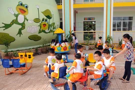 Một góc không gian giải trí của trẻ sau giờ học. (Ảnh: An Hiếu/TTXVN)