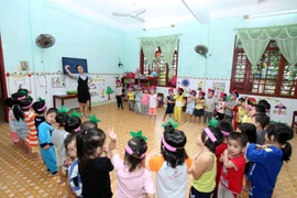 Đến năm 2020, chiều cao trung bình của trẻ em 5 tuổi sẽ tăng từ 1,5 đến 2cm so với năm 2010. (Ảnh: Quý Trung/TTXVN)