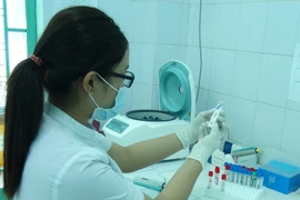Nhân viên y tế kiểm tra mẫu máu phục vụ xét nghiệm để xác định virus zika. (Ảnh: TTXVN/Vietnam+)