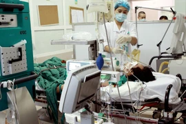 Điều trị cho một bệnh nhân tại Bệnh viện Bạch Mai. (Ảnh: Dương Ngọc/TTXVN)