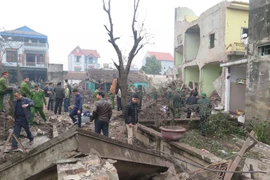 Hiện trường vụ nổ. (Ảnh: Thái Hùng/TTXVN)