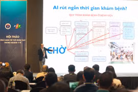 Nhiều bài trình bày về trí tuệ nhân tạo trong y tế được trình bày. (Ảnh: PV/Vietnam+)